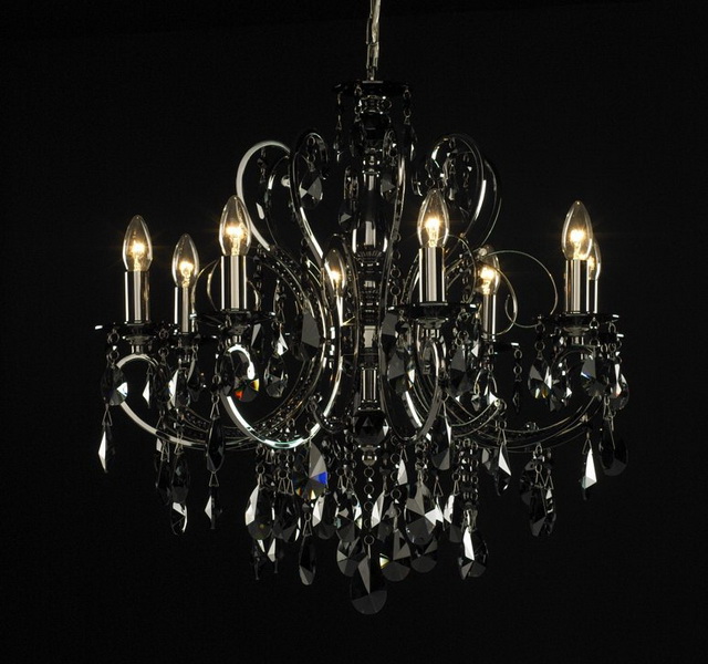 8 light crystal chandelier 3d rendering