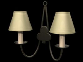 Classic 2 light wall lamp 3d model preview