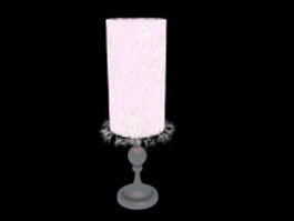 Pink lace table lamp 3d model preview