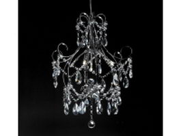 Small crystal chandelier lighting 3d model preview