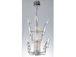 Three-tier chrome chandelier 3d model preview