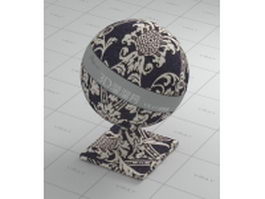 Black and white prints cotton fabric vray material