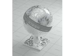 Silver metal with pattern design vray material