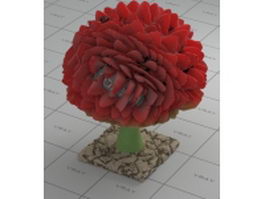 Red flower vray material