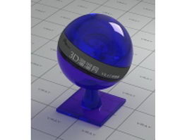 Blue polished glass vray material