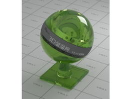 Polished green glass bottle vray material