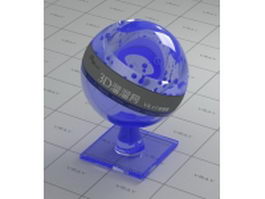 Blue tinted decoration glass vray material