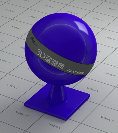 Polished blue plastic material rendering