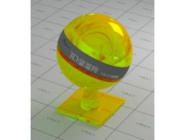Styrene-acrylonitrile plastic - gradient yellow vray material