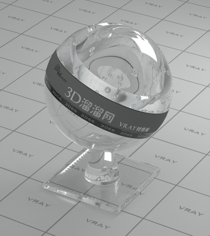 Clear optical glass material rendering