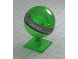 Green crystal glass vray material