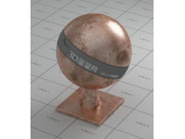 Copper old shiny vray material