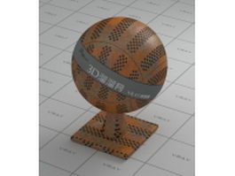Rusty metal perforated plate vray material