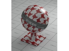 Ceramic mosaic pattern - red and white mixed vray material