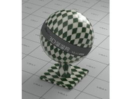 Glass mosaic tile - green and white checker vray material