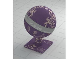 Plush purple carpet - flower patterns vray material