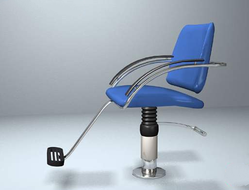 Floor mounted barber chair 3d rendering