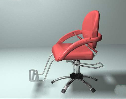 Adjustable rotate barber chair 3d rendering