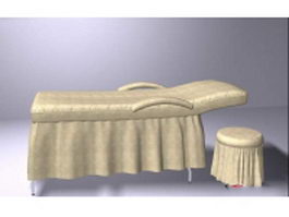 Massage table and chair 3d preview