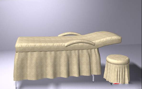 Massage table and chair 3d rendering