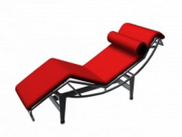 Modern red chaise longue 3d preview