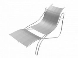 Outdoor garden deck chair 3d model preview
