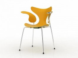 Eames organic chair - yellow 3d preview