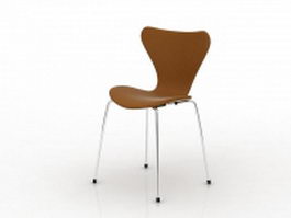 Metal legs dining chair 3d model preview