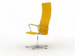 High back executive chair - yellow 3d model preview