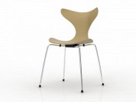 Metal base eames dining chair 3d model preview