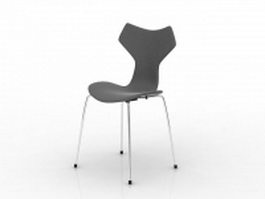 Grey plastic coffee chair 3d model preview