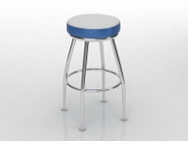 Round bar stool - 4 legs 3d model preview
