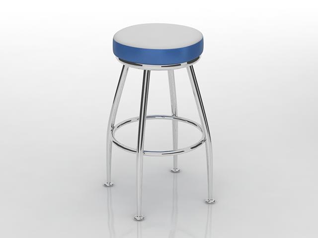 Round bar stool - 4 legs 3d rendering