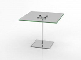 Glass top small side table 3d preview