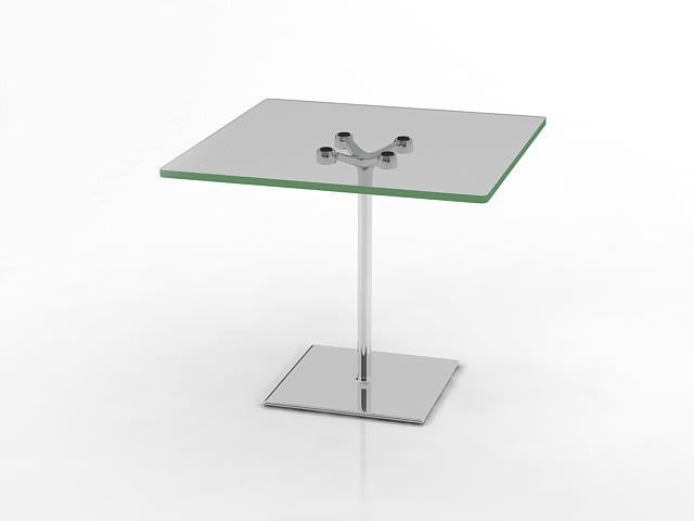 Glass top small side table 3d rendering