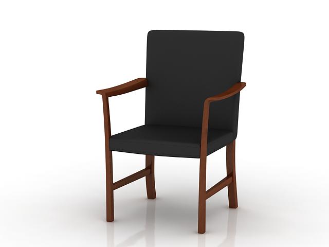 Traditional wood arm chair 3d rendering