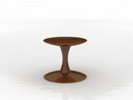 Round wood stool 3d preview