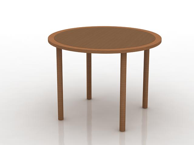 Round wood coffee table 3d rendering