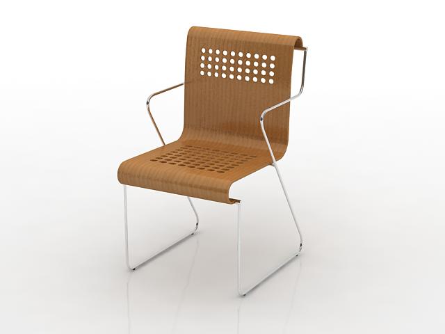 Stackable restaurant chair 3d rendering