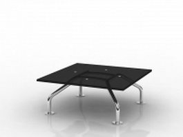 Black glass coffee table 3d model preview