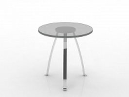 Round glass cafe table 3d model preview