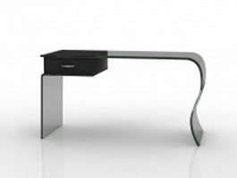 Black glass office desk 3d model preview