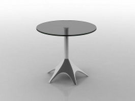 Chrome steel glass table 3d preview