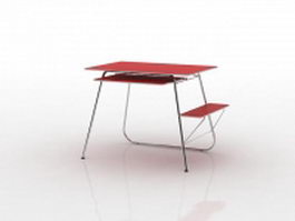 Red swint table 3d model preview