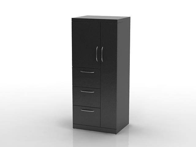 Metal file cabinet 3d rendering