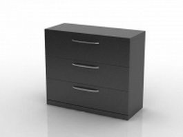 Black steel filing cabinet 3d model preview