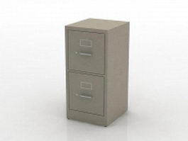 2 drawers steel file cabinet 3d model preview