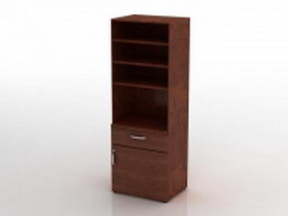 Wood wall storage cabinet 3d preview