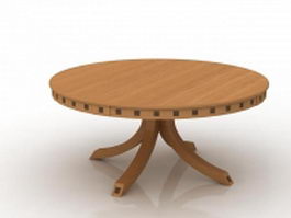 Round wood table 3d preview