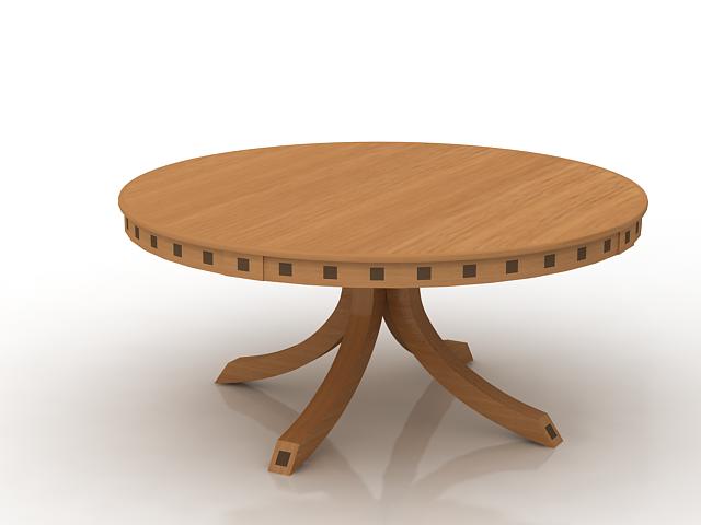 Round wood table 3d model 3dsMax files free download